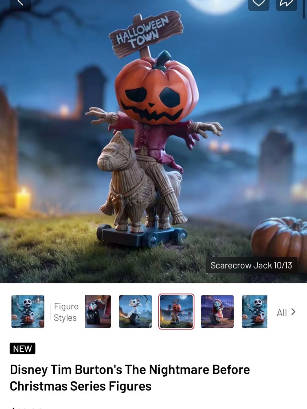 Disney Tim Burton’s The Nightmare Before Christmas Figure Scarecrow Jack